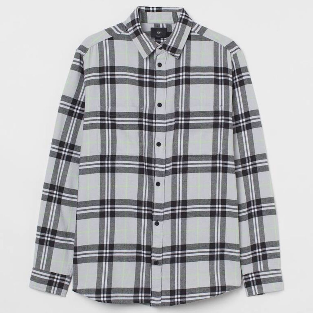 H&M Regular Fit Plaid Flannel Shirt